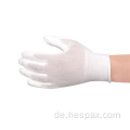 Hespax Factory Custom White PU Labour Working Handy Gloves